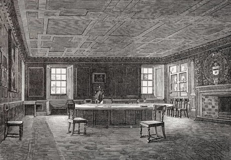 The council room of George Heriot's Hospital, Edinburgh, Scotland, 19th century