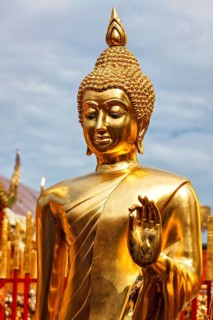 Golden plated Buddha statue in Wat Phra That Doi Suthep, Chiang Mai, Thailand