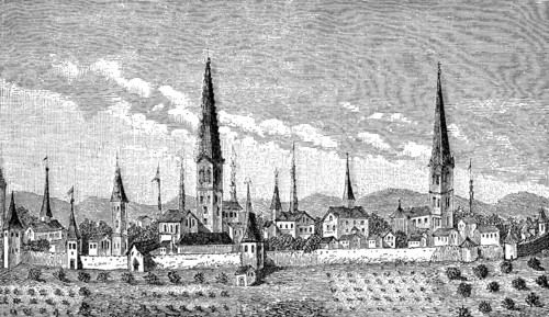 Cityscape of Dortmund, North Rhine-Westphalia, Germany, 16th century