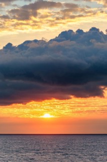 Sunrise over Mediterranean Sea, Barcelona, Spain