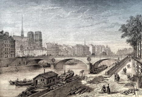 The Pont Louis-Philippe, a bridge across the River Seine in Paris, France, 19th century