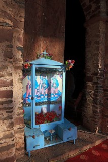 Amhara region, near Gondar, Gonder, prayer shrine at the Debre Berhan Selassie church, built in the