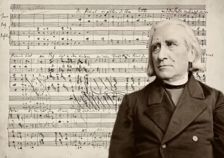 Portrait of Franz Liszt, 1811-1886, Hungarian composer, virtuoso pianist, Psalm XVIII, Die Himmel