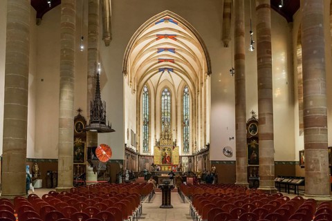 Interior view, Dominican Church, Église des Dominicains, Colmar, Haut-Rhin Department, Alsace,