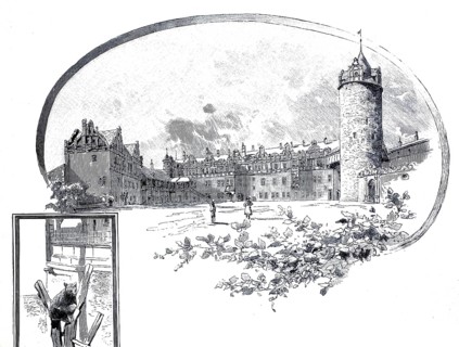 Bernburg Castle around 1890, also known as the Crown of Anhalt, Renaissance castle in Bernburg