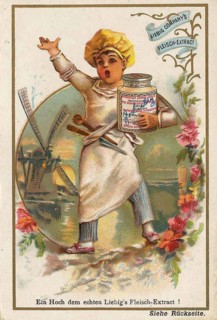 Series of pictures of children in various professions with Liebig glass, cook, Liebig picture,
