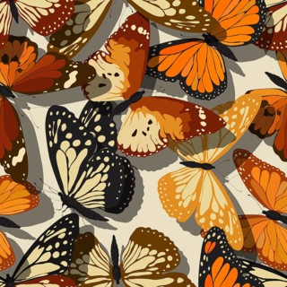 Seamless pattern with beautiful butterflies. Scalable vector tile design, retro style background
