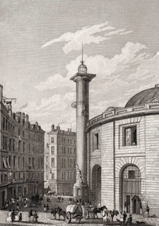 The Halle aux blés, Paris, antique steel engraved print, 1831