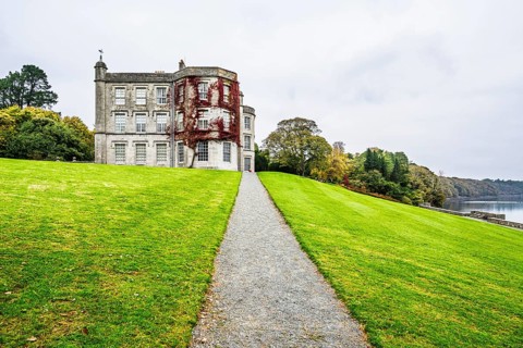 Autumn colors over Plas Newydd House and Gardens and Parkland, Llanfairpwllgwyngyll, Anglesey,
