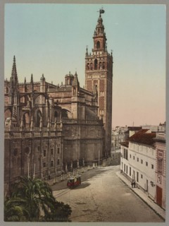 La Giralda, Seville, Andalusia, Spain, c. 1890, Historic, digitally restored reproduction from a