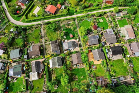 Allotment gardens in the Südpark in Düsseldorf