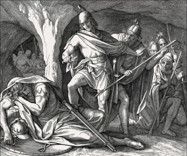 David Spares Saul's Life, Old Testament, by Julius Schnorr von Carolsfeld