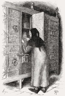 Pantry for food in a cupboard, Paris, France, Middle Ages