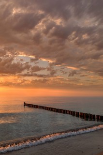 Sunset on the beach of Dierhagen, Fisch-Darß-Zingst peninsula, Mecklenburg-Western Pomerania,