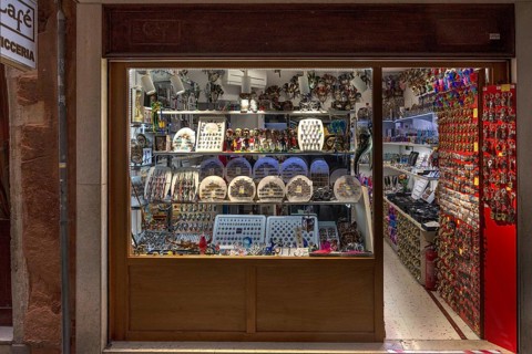 Gift shop in the evening, Venice, Veneto, Italy