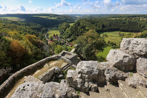 Castle ruins of Hohengundelfingen, ruins of a medieval hilltop castle, former headquarters of the