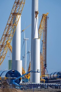 The seaport of Eemshaven, Julianahaven Basin, is where the components, rotors, tower components,