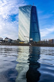 Building of the European Central Bank, ECB, on the Main in Frankfurt, Hesse, Germany