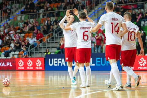 LUBIN, POLAND - MARCH 12, 2025: Futsal match European Championship qualifiers Poland - Moldova 3:0.