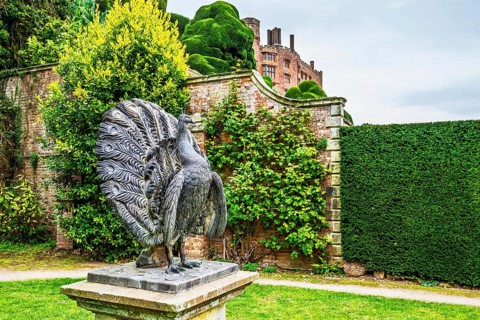 Autumn colors over Powis Castle and Garden, Welshpool, Powys, Wales, UK