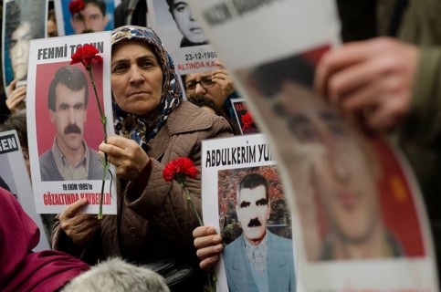 April 4th 2015. Istanbul, Turkey. The Saturday Mothers gather in Galatasaray square, Istiklal