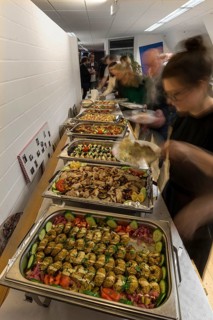 Buffet guests prepared according to recipes of Lebanese cuisine, Bavaria, Germany