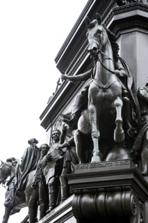 Historical equestrian statue of Frederick the Great at the Forum Fridericianum from 1839-1851,