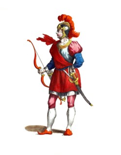 Historical clothing, fashion over time, clothing of a Norman in the year 1066, digitally restored