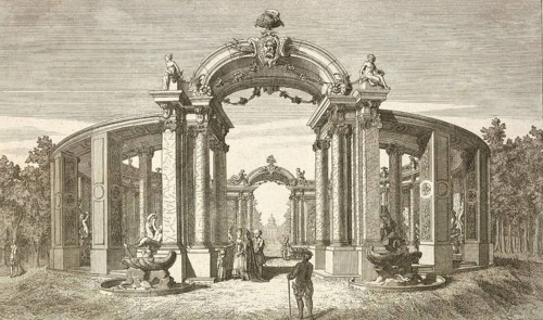 The round colonade in the main avenue between Sanssoucy, Sanssouci and the new royal palace, around