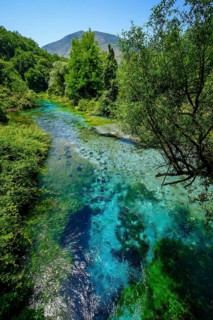 Muzina, Albania, Syri i Kaltër, BLUE EYE, is the country's most water-rich spring at 6 metres per