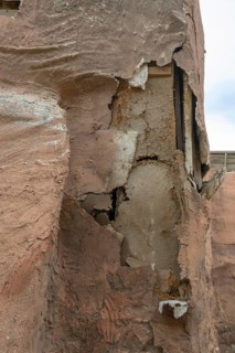 Decaying façade in the western village of Fort Bravo or Texas Hollywood, Almeria, Spain