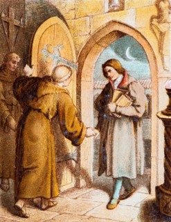 In 1505 Luther enters the monastery of the Augustinian hermits in Erfurt, stations from Dr Martin
