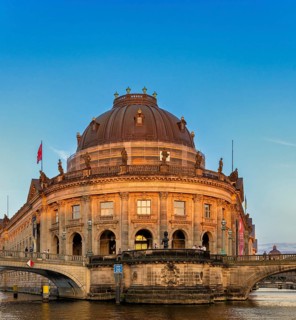 The Bode Museum in the light of the evening sun, Museum Island, Berlin, Germany