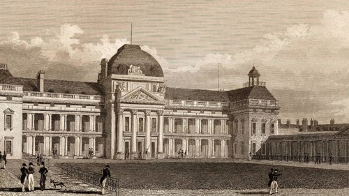 The École Militaire, Paris, antique steel engraved print, 1831