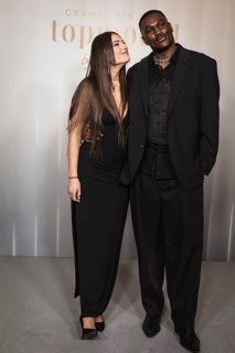Xenia Tsilikova and Marvin de Graft at the preview of the 21st season of Germany's Next Topmodel -