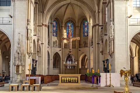 Interior of St. Paul's Cathedral in Münster, North Rhine-Westphalia, Germany
