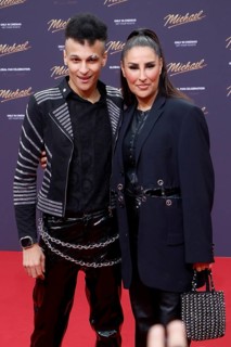 Prince Damien and Senna Gammour at the world premiere of the movie Michael on Uber Platz in Berlin