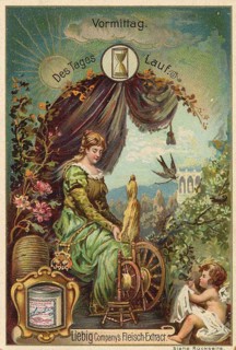 Picture series of the day Run, morning, Liebig picture, digitally restored reproduction of a