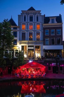 Gastronomy on the Oude Gracht in the city centre of Utrecht, Netherlands