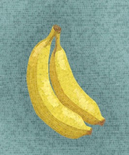 Bananas vector art mosaic illustration