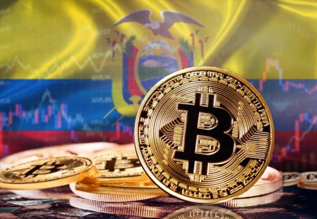 Bitcoin with Cameroonian flag in the background. Investors in cryptocurrency and Blockchain