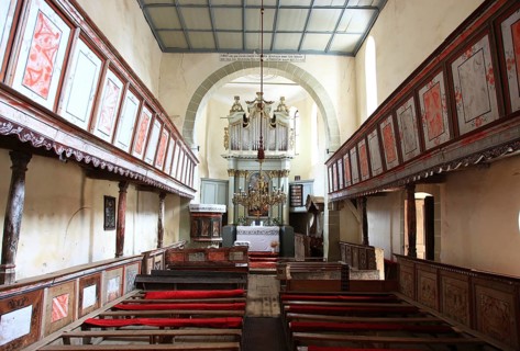 Romania, chancel of the Romanesque hall church of the fortified church of Viscri, German German