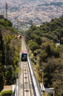 Funicular railway to Tibidabo in Barcelona, Spain
