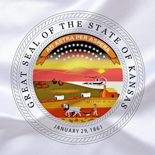 USA, The coat of arms of Kansas, state of the