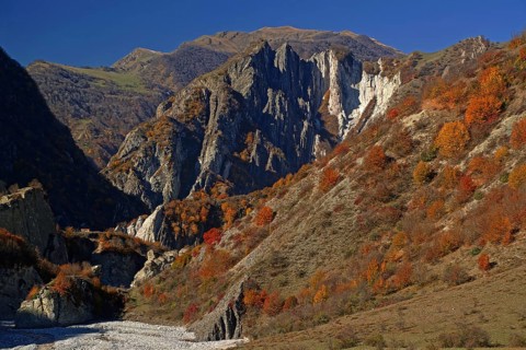Azerbaijan, canyon near Lahic, Europe, Asia