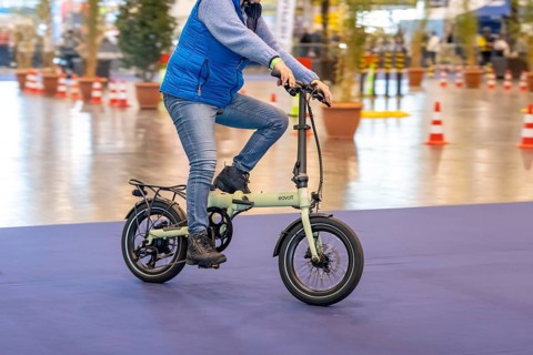 Test drives of new bikes at the public exhibition Fahrrad Essen, in the halls of Messe Essen,
