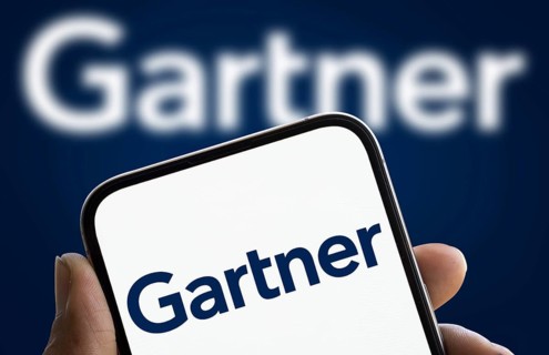 Gartner logo is displayed on smartphone