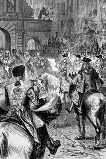 The proclamation of King George I, who was proclaimed King of Great Britain and Ireland after Queen