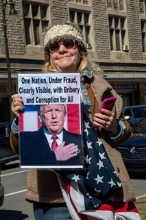 Detroit, Michigan USA - 28 March 2026 - People gathered at more than 100 'No Kings' rallies across
