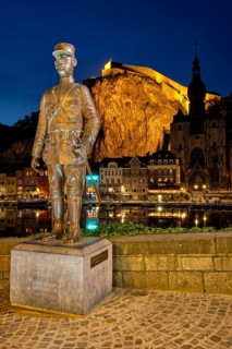 DINANT, BELIGUM, MAY 30, 2018: Bronze statue of Charles de Gaulle near the bridge where he was